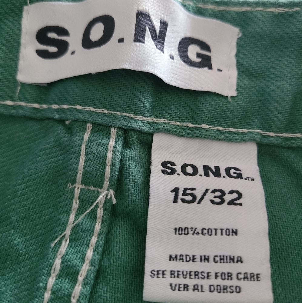 S.O.N.G Green Cargo Pants Women's Sz.15/32 - Picture 4 of 7